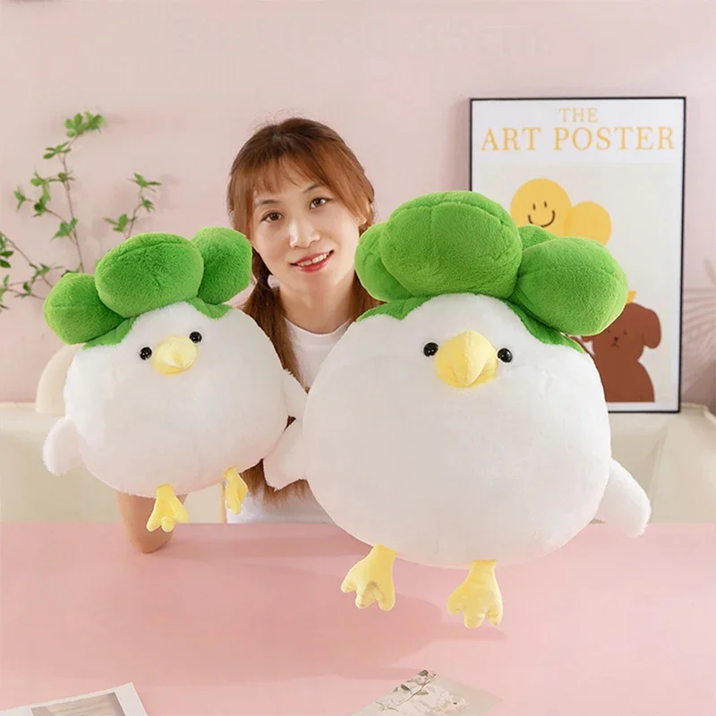かわいいぬいぐるみ、かわいいニンニク鳥のぬいぐるみ、大きなサイズの蔡吉ぬいぐるみ、子供の誕生日プレゼント、柔らかい詰め物の動物のぬいぐるみ
