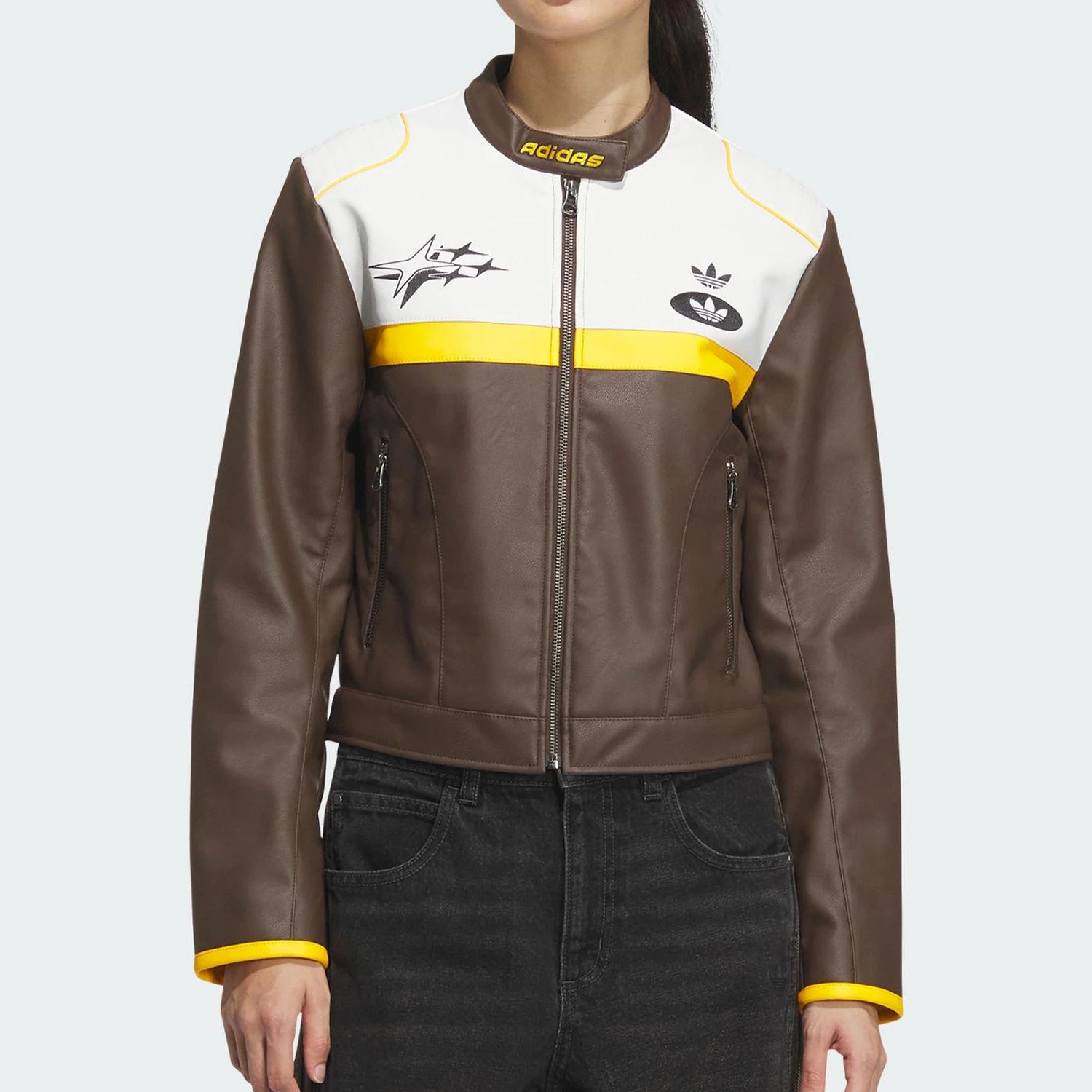 

Официальная женская мотоциклетная гоночная куртка Adidas из искусственной кожи JM8024