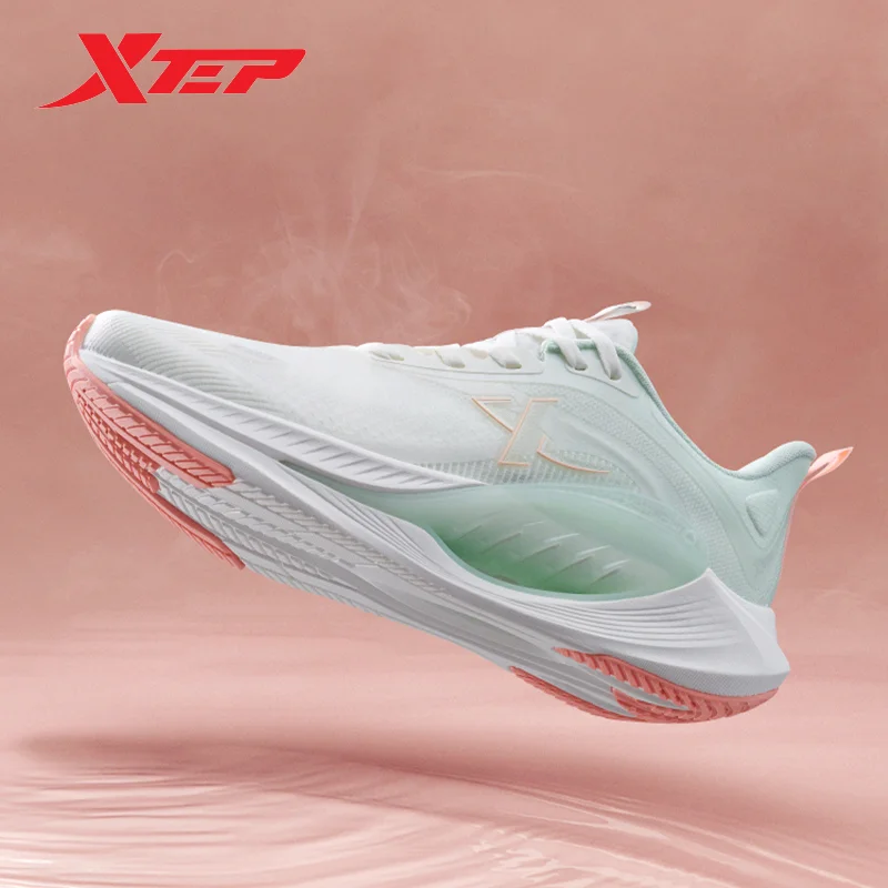 Xtep  X-Flow  7.0 Running Shoes Women 2024 Spring Breathable Cushion Women's Sports Shoes Shock Absorption Sneakers 876118110012