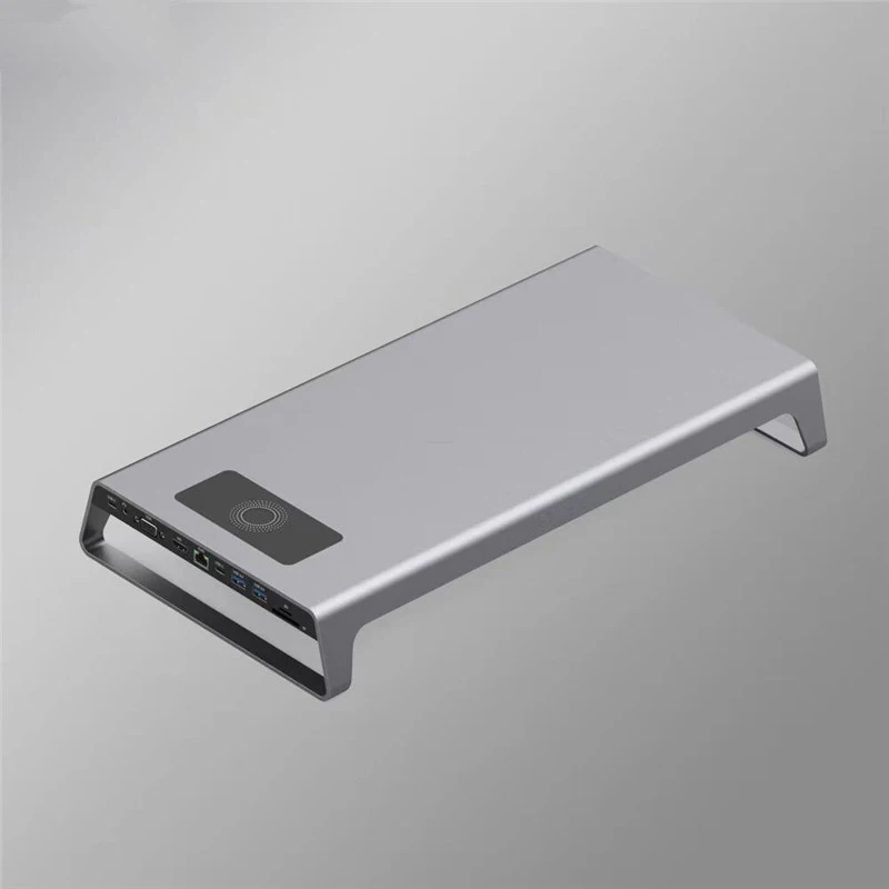 Aluminum Alloy Laptop Stand with USB-C Hub (Includes Wireless Charger) for Laptops Features HDMI 4K Adapter, SD/TF Card Reader,