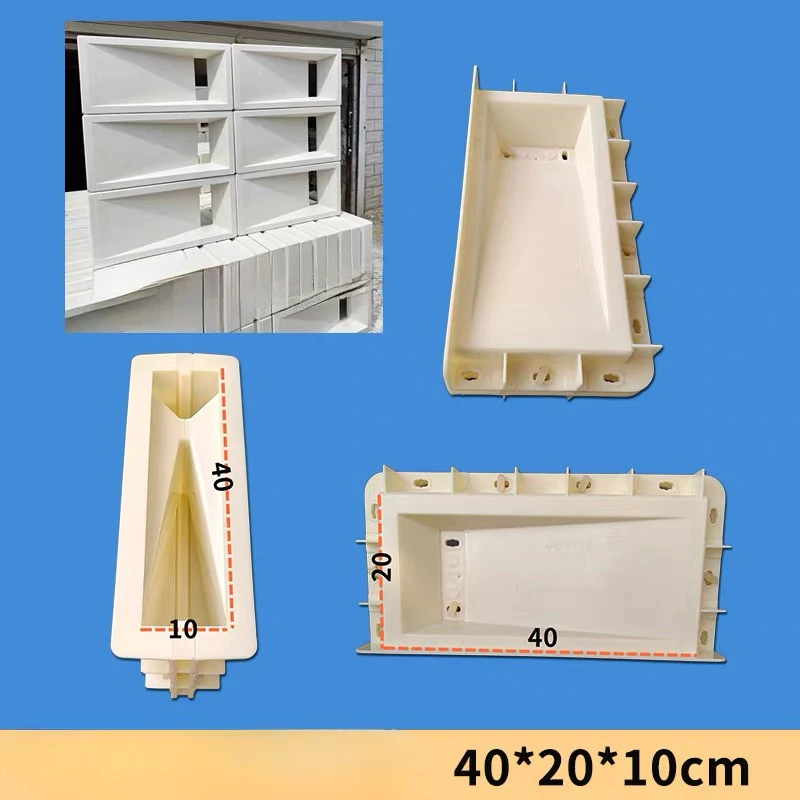 Double-Sided Slanted Hole Hollow Brick Mold, Plastic Concrete Form for Garden Park DIY, Reusable Decorative Construction Mould
