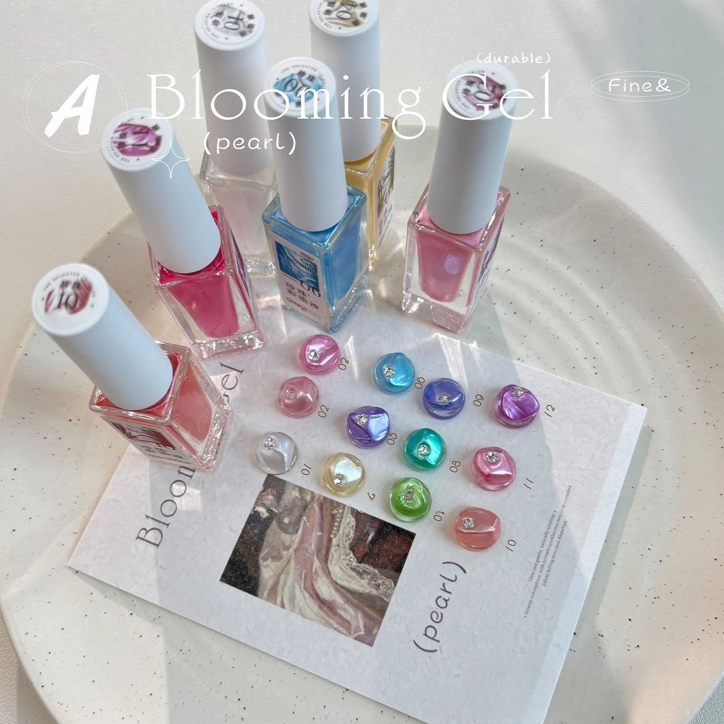 10ml Pearl Blooming Nail Gel Polish Marble Watercolor Ink DIY Flower Design Smudge Spreading Painting Gel Varnishes for Manicure