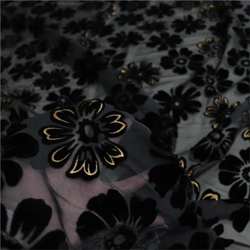 Woven velvet brocade velvety embossed burned and pressed fabric sleeping dress cheongsam