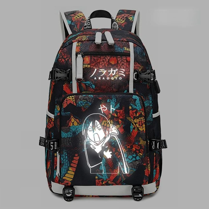 Neuer Noragami Yato Hiyori Iki Bishamon Rucksack, hochfarbiger Animations-Cartoon, sekundär bedruckt, große Kapazität, tragbarer Schulrucksack – Detail 5
