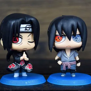 Hot 6 Pcs / set Naruto Shippuden Tokoh Anime Hinata Sasuke Itachi Kakashi Obito Aksi Angka Q Versi PVCToys Boneka Anak Hadiah 8 angka obito penjualan terbaik - №