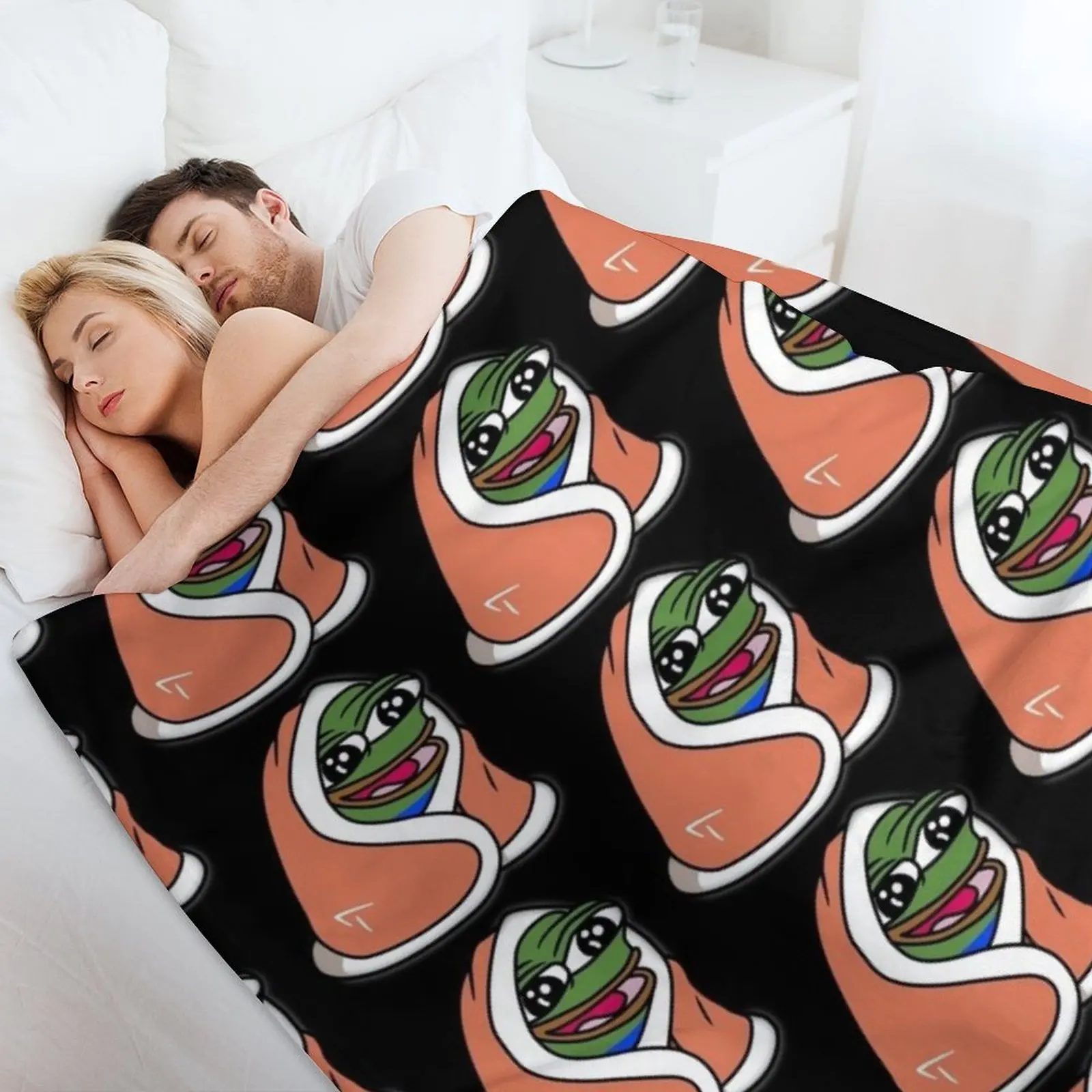 بطانية بيبو - بطانية بيبيجا تويتش ديسكورد الضفدع رمي بطانية كبيرة ناعمة كبيرة بطانيات أنيمي أرائك بطانيات الديكور