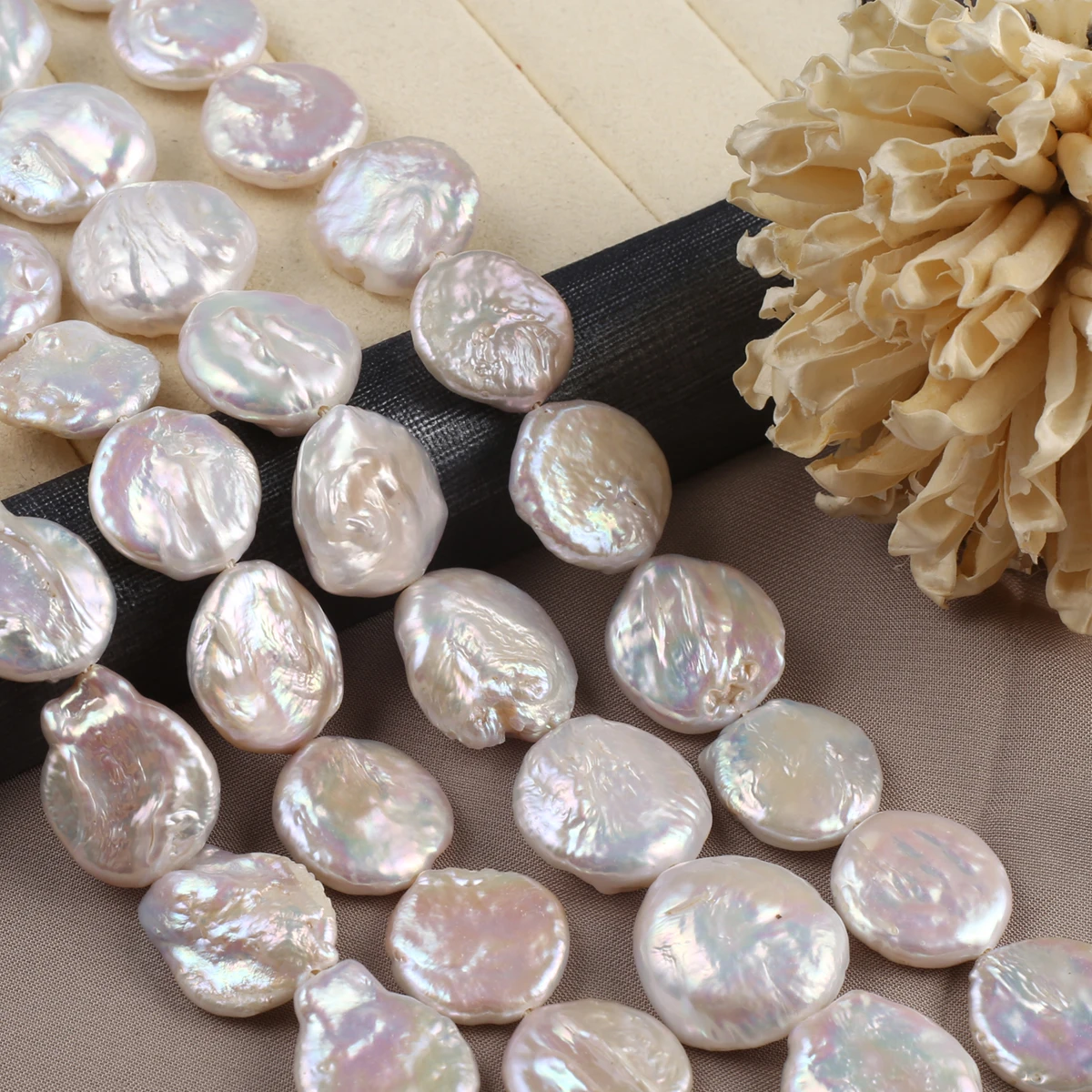 Natural Pearl Baroque Button Beads Exquisite Shape Elegant Appearance for DIY Jewelry Making Handmade Bracelet Necklace