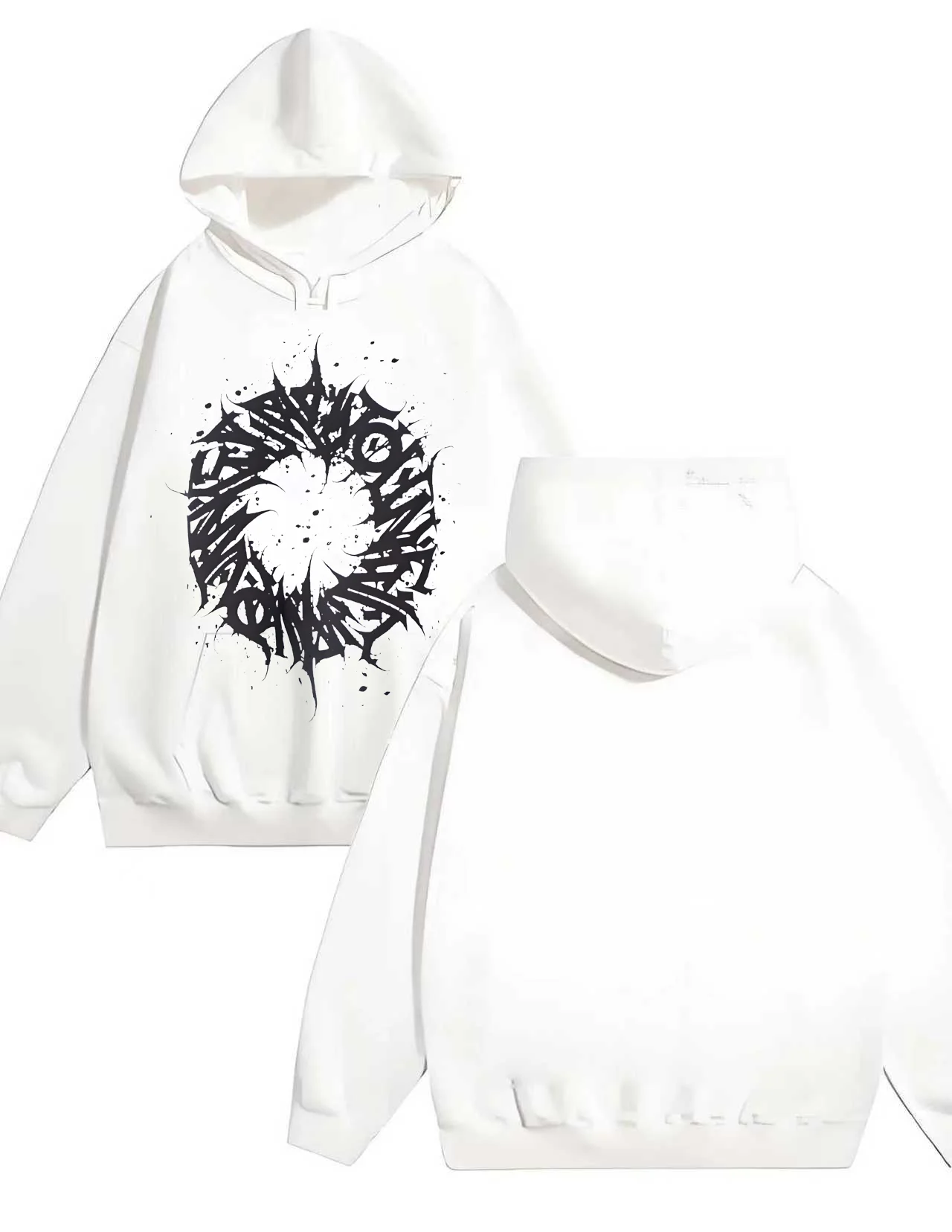 

The 2025 new men's and women's fashion loose 330G heavy duty hooded sweatshirt with American street retro print is a niche style