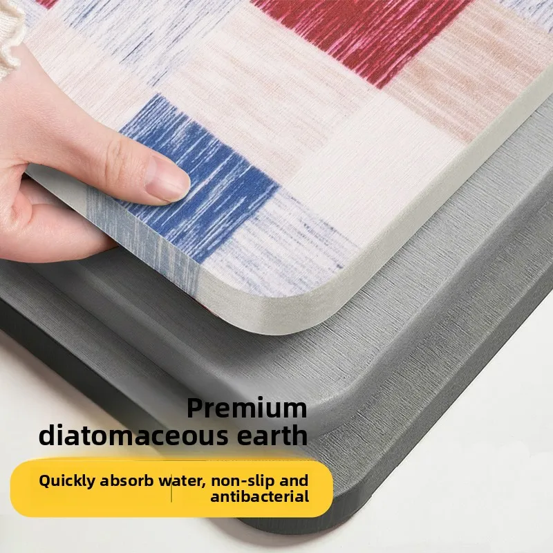 

Современный американский коврик для ванной комнаты, противоскользящий, влаговпитывающий, для входной двери туалета, быстросохнущий, для прачечной, силиконовый, из дренажного материала