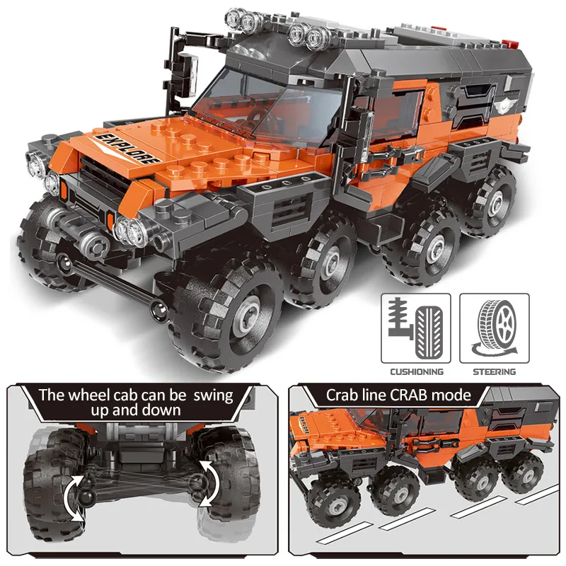 ZKZC Technical Off-road Racing Vehicle Truck Car Model Building Blocks City Monster Trucks Bricks Toys For Children Gift