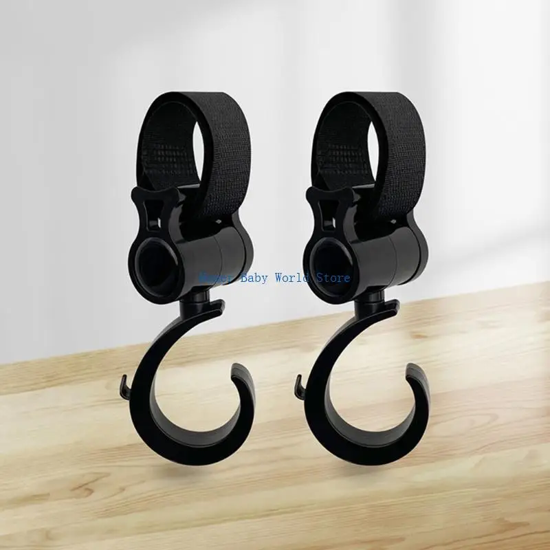 B2QD cochecitos giratorios 360 ​​grados accesorio gancho para colgar diseño fácil instalación No requiere herramienta para