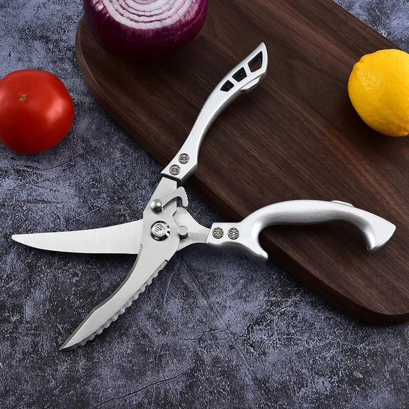1Pcs Kitchen Scissors Chicken Bone Kitchen Shears Fish Cutter Stainless Steel Fish Scissors Chicken Bone Scissors with Box