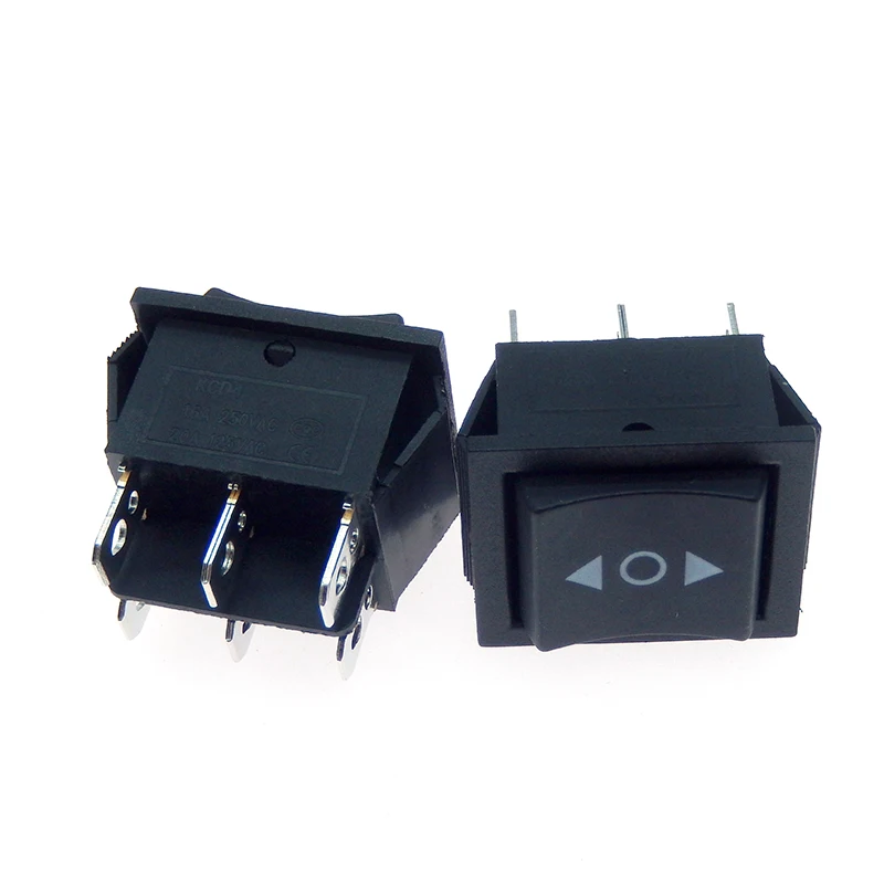 1PCS KCD4 25X31mm Black Rocker Switch 6 Pin Double Reset Switch 16A 250V 20A 125VAC Automatic Reset