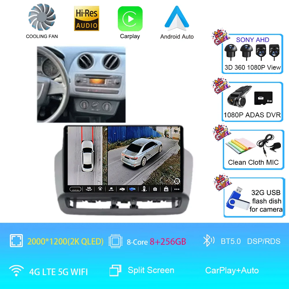 For Seat Ibiza 2012-2015 Android 16 QLED Touch Screen Auto 12G+256G Radio Car Multimedia Video Player 5G WIFI BT GPS Navigation image 3