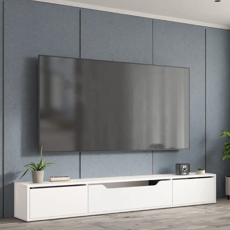 Finished wall-mounted floating TV cabinet panel
