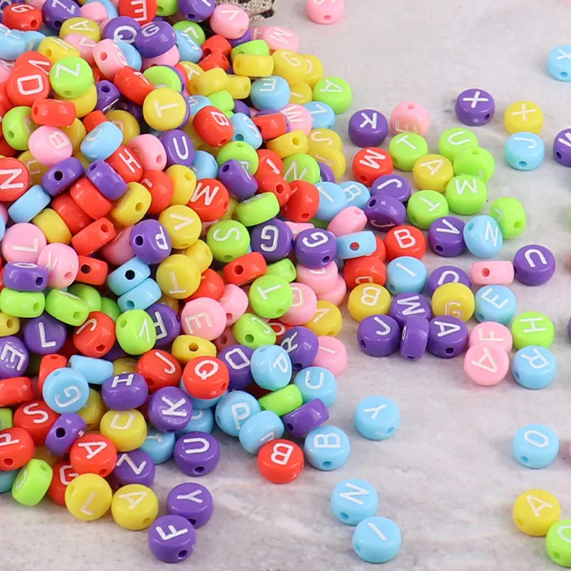 100/200pcs/lot Random Mix Letter Acrylic Beads For Jewelry Making Bracelet Diy Craft Decor Acrylic Alphabet Jewelry Initial Bead