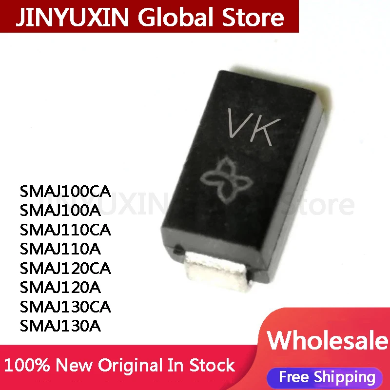 100Pcs SMAJ100CA SMAJ100A SMAJ110CA SMAJ110A SMAJ120CA SMAJ120A SMAJ130CA SMAJ130A TVS Diode