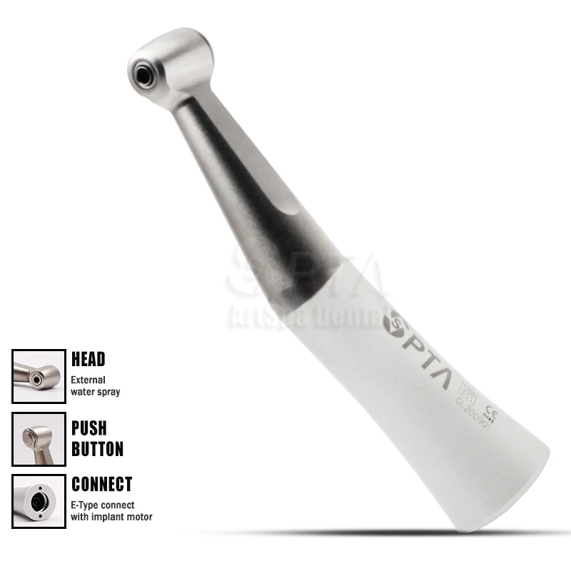 Niedrogi Dental SPTADENT FX Contra Angle Low Speed Air Handpiece Push Button E Type Connector Dentist Clinic