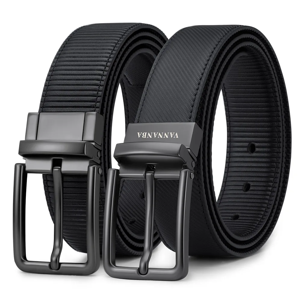 

VANNANBA Men Reversible Belts Genuine Leather, Fashion Two Style in One Belts