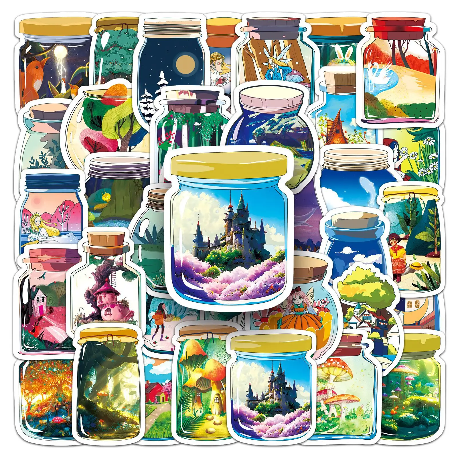 

50/100 шт. наклеек в стиле граффити с мультяшными персонажами для декора бутылок, чехлов для телефонов и багажа