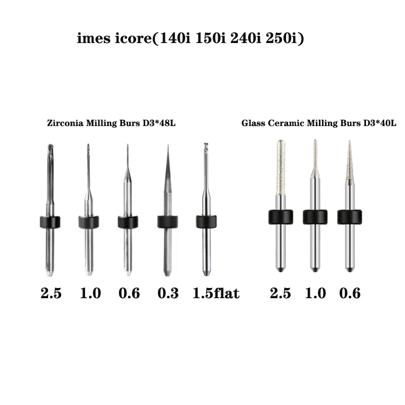 

Lab Imes Icore 140i/150i/240i/250i CAMCAD Milling Cutter Bur Zirconia PMMA Glass Ceramic forLithium Disilicate DC DLC NC Burrs