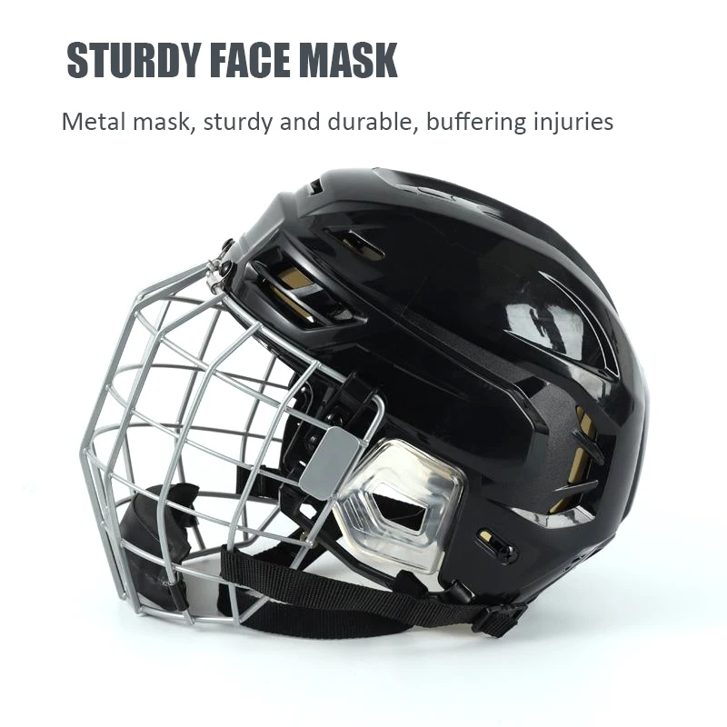 Ice Hockey Helmet Adjustable Hockey Helmet Full Face Protective Equipment Rugby Goalie Head Protective Sports Safety Face Mask