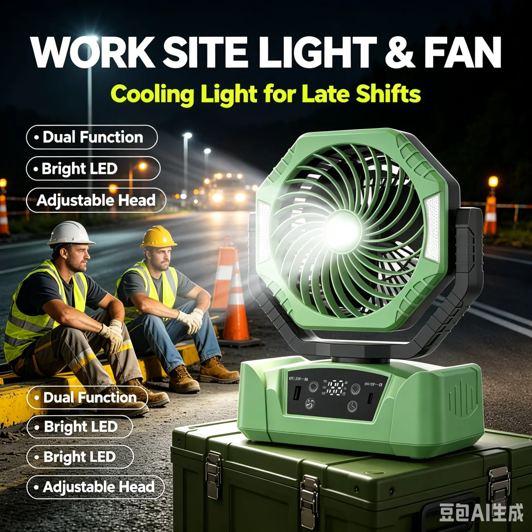 Camping Ceiling Fan 20000Mah Rechargeable Camping Circulator with Light and Remote Control Cool Air Circulation Camping Fan