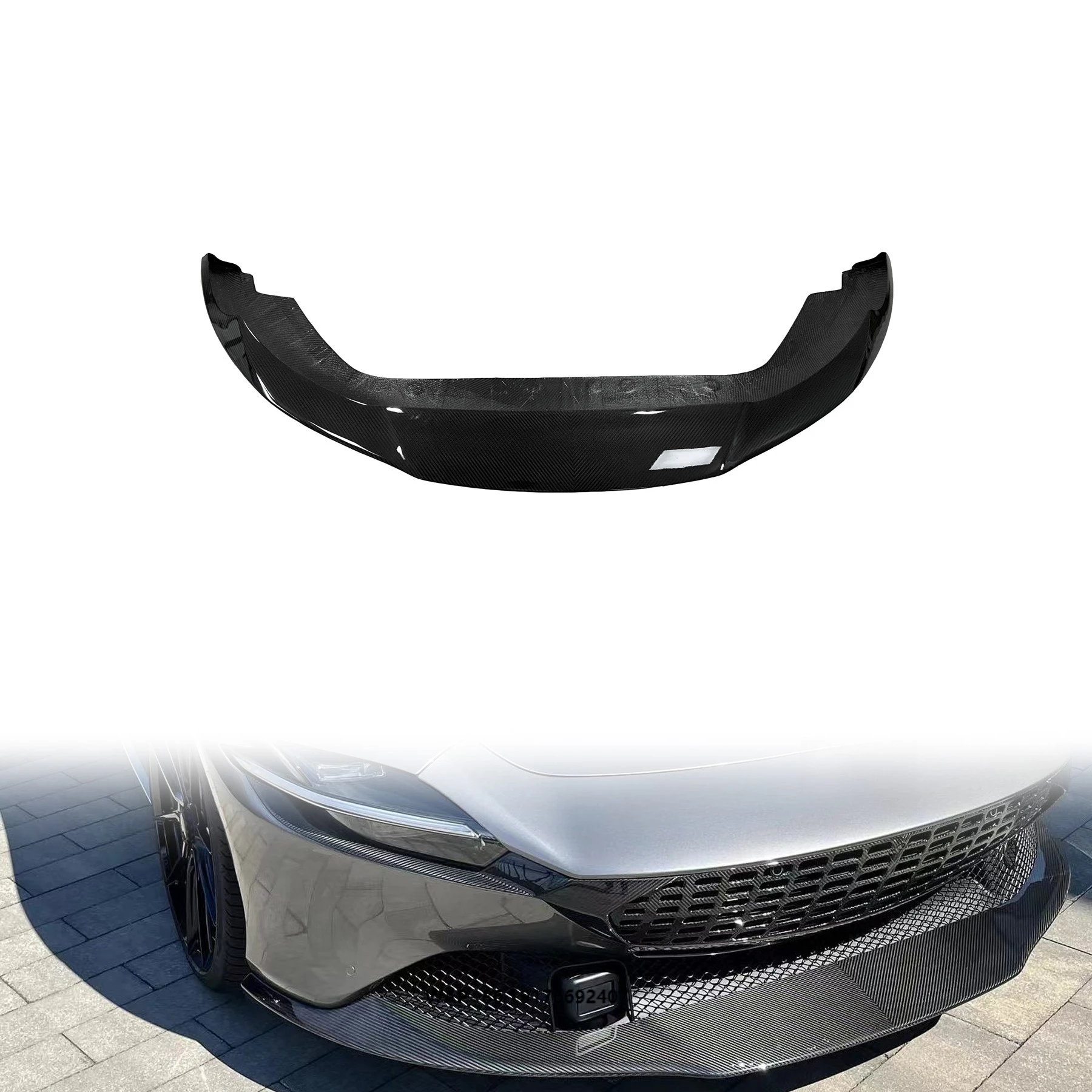 ‘Ferrari Roma Automotive Accessories N Style Front Spoiler Dry Carbon Fiber Front Bumper Auto Parts Front Lip forFerrari Roma
