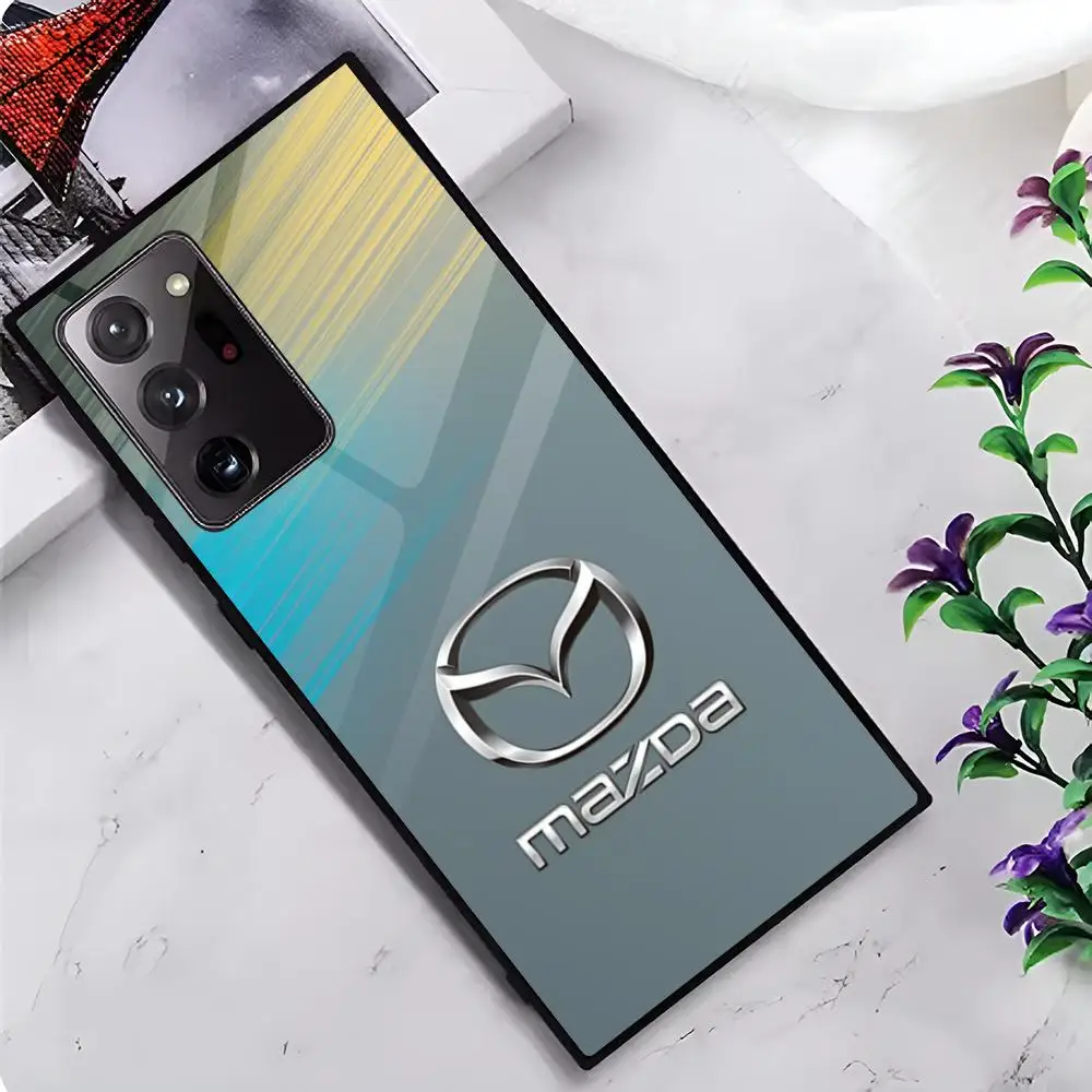 حافظة هاتف M-Mazdas Car MAISTO حافظة هاتف زجاجية لهاتف سامسونج جالاكسي S20 S21 S22 S23 Note20 Ultra Plus Fe