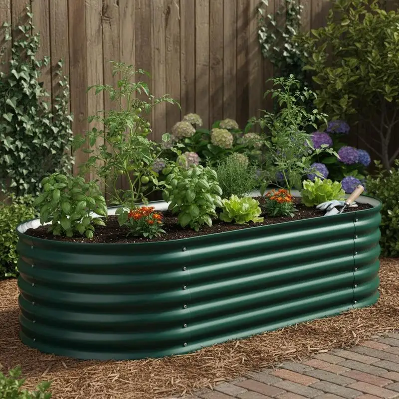 Jardinière surélevée en acier 160 x 80 x 44 cm. Ce pot à plantes moderne est fabriqué en acier, ce qui le rend robuste et durable. Il convient à la plantation de fleurs, de légumes et de coriandre sur votre patio ou votre balcon.