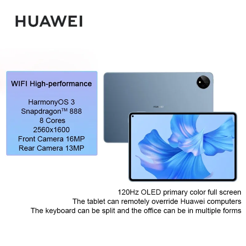 2022  HUAWEI MatePad Pro 11 Inch Tablet 8GB/12GB 256GB/512GB HarmonyOS 3 Snapdragon 888/870 8Core 2560*1600 OLED 120Hz WIFI/LTE