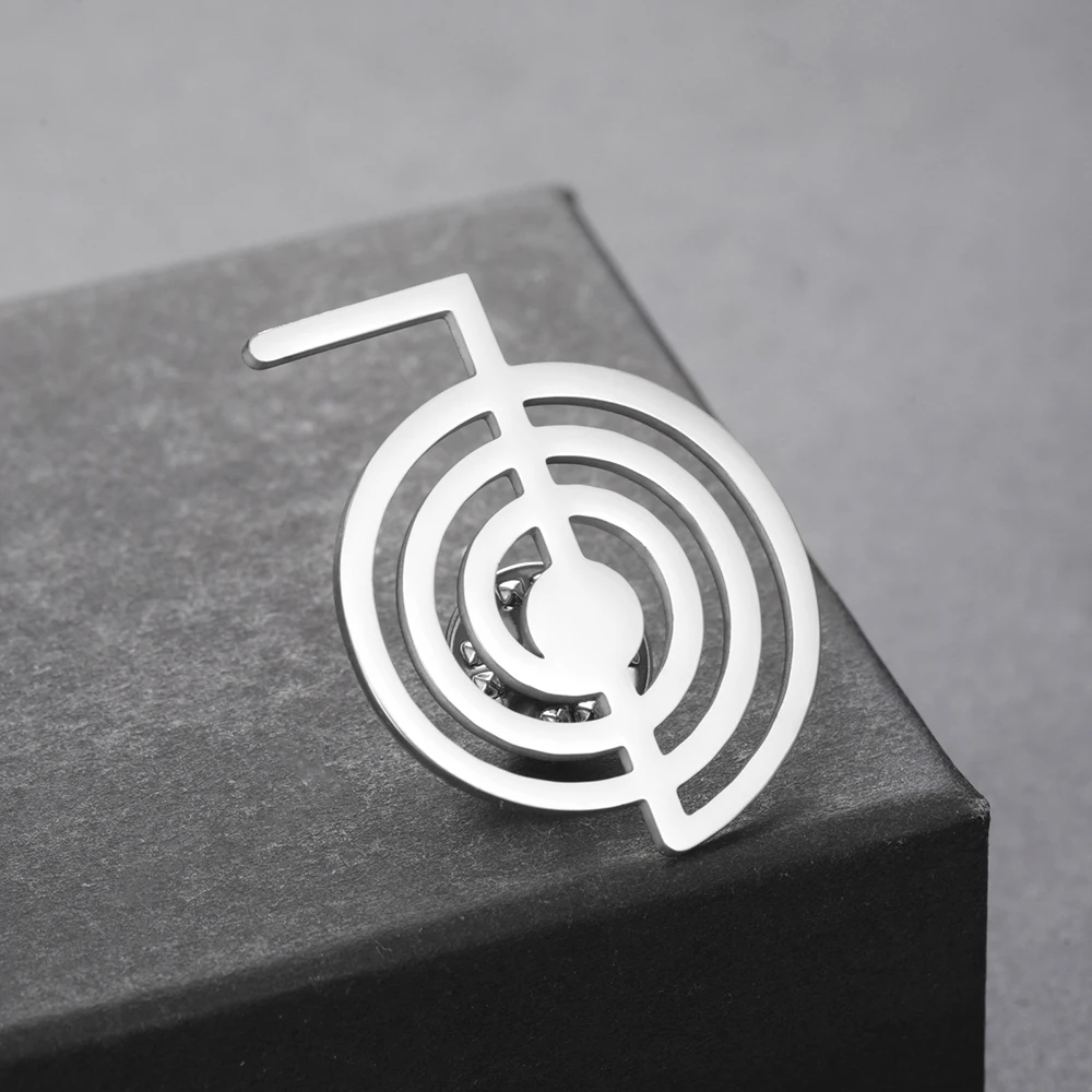 Dawapara Cho Ku Rei Brosche Pins Heilung Symbol Yoga Spiritueller Schmuck Reiki Chokurei Heilige Geometrie Edelstahl Zubehör – Detail 11