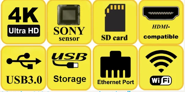 RisingCam 4K Ultra HD Max Aufnahme 75fps IMX585 1/1.2" Sensor HDMI USB GE Ausgang 4K Digitale HDMI Mikroskopkamera 4K – Detail 3