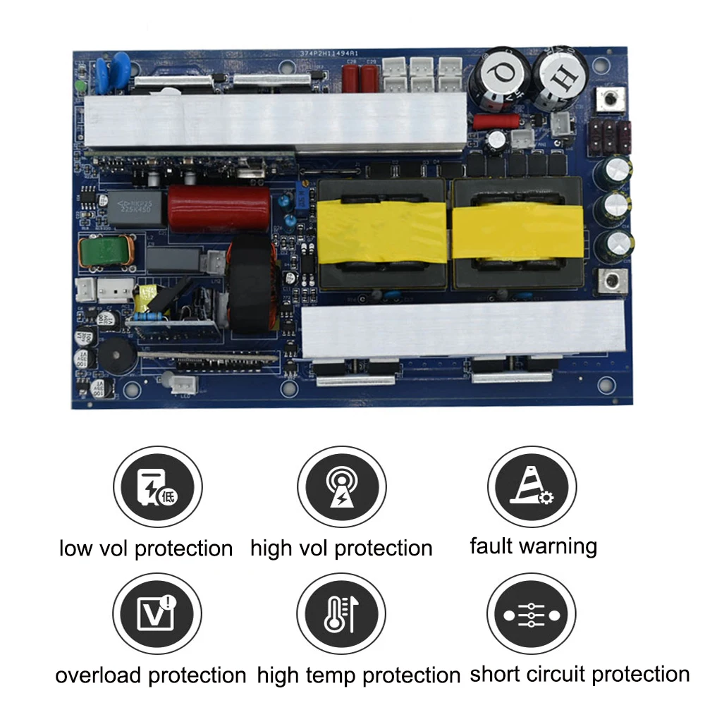 Imagem -05 - Placa-mãe do Inversor de Onda Senoidal Pura 50hz Entrada 24v para Saída 220v 800w Módulo Inversor Sobrecarga Proteção contra Curto-circuito