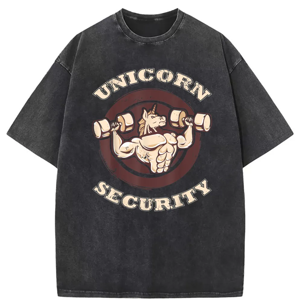 Prevailing Unicorn Security Magica T-shirts Man Funny Humor Cosie Long Sleeve Sweatshirts Summer Autumn Tshirts Men Tshirts