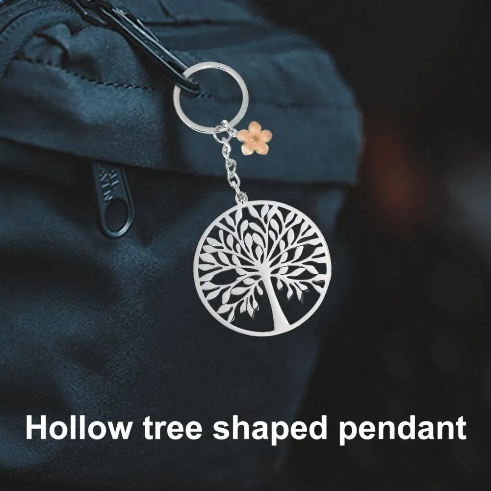 

Hollow Tree Key Ring Stainless Steel Hollow Tree Keychain for Diy Handbag Backpack Decoration Heavy Duty Key Ring for Climbing