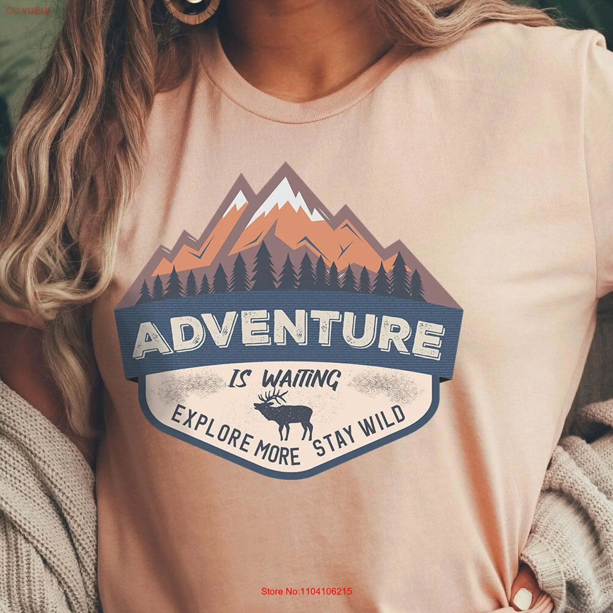 Adventure Is Waiting Explore More Stay Wild T Shirt Camping Travel Nature Mountain Explorer long or short sleeves