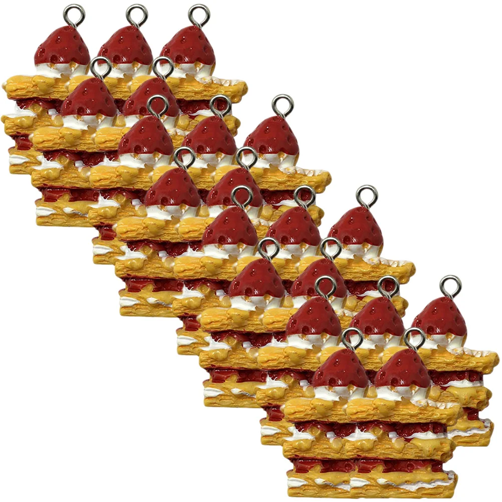 

20 Pcs Resin Metal Strawberry Cake Charms for Earrings Bracelet Making Accessories Teen Girls DIY Jewelry Craft Gifts