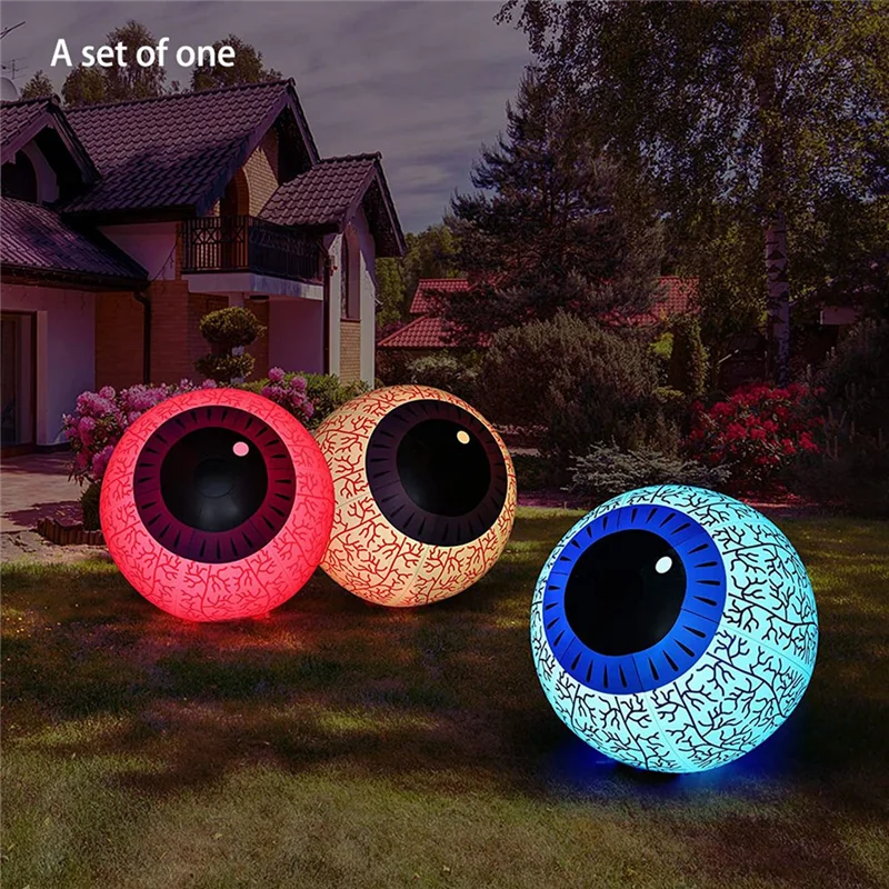 Inflatables Eyeball Halloween Decoration,16 Static Color 4 Dynamic Modes LED Lights for Holiday Party Yard Garden Lawn