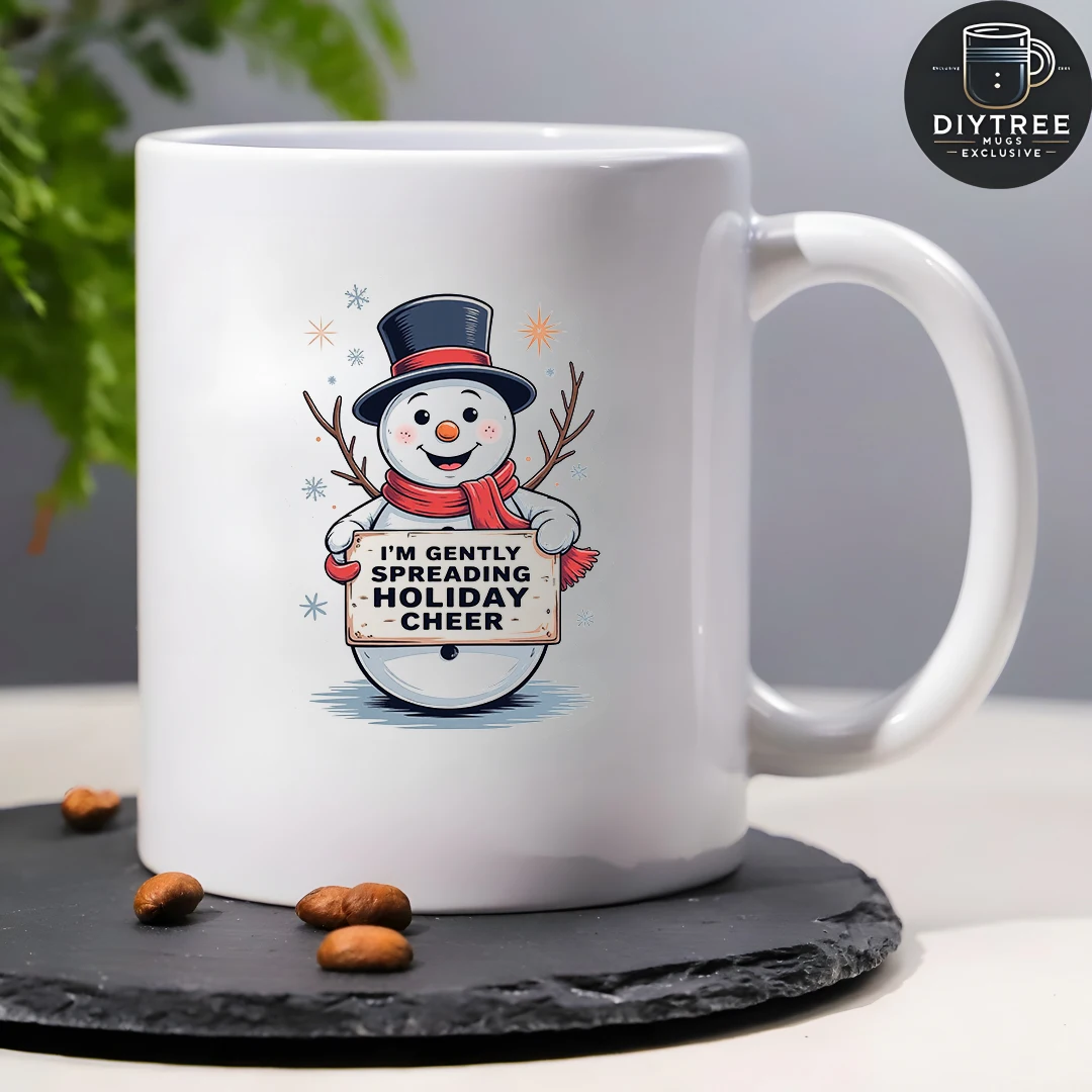 كوب رجل الثلج الكرتوني سعة 11 أونصة + هدية عيد الميلاد للأطفال كوب قهوة مكتب عائلي هدية إبداعية عصرية