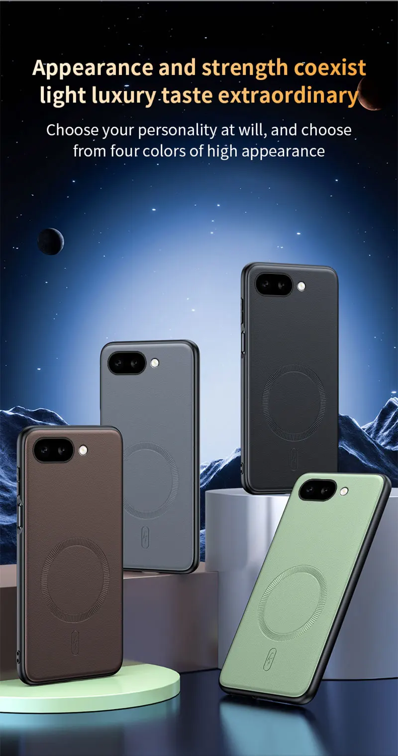 Für Pixel 9a Hülle Magnetische Leder-Schutzhülle für Google Pixel 9a Anti-Fingerabdruck Rutschfeste PC+TPU – Detail 7
