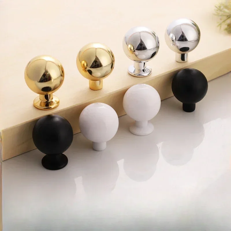 New Chinese Light Luxury Kitchen Cabinet Ball Handles Plastic Single Hole Drawer Wardrobe Door Knobs and Handles for Furniture