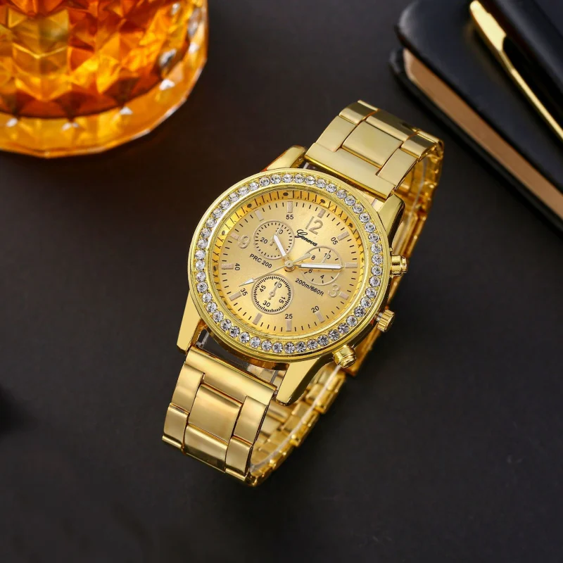 Chronograph Multidial Fashion Rhinestone Lady Watches Luxury Mujer Wrist Watch Elegant Female Daily Wedding Party Accessory Gift