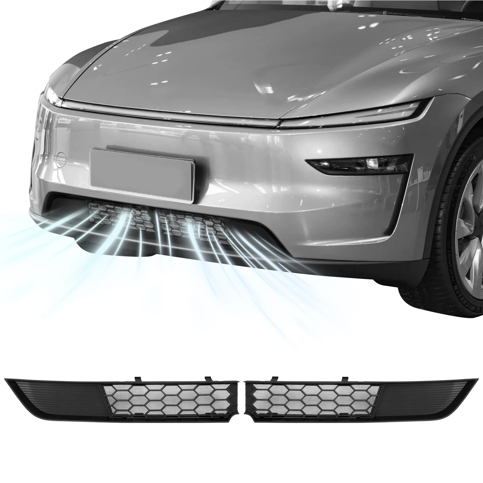 Für Tesla Modell Y Juniper Frontschürze Grill Mesh 2025, Lufteinlass Vent Grille Abdeckung Auto Zubehör