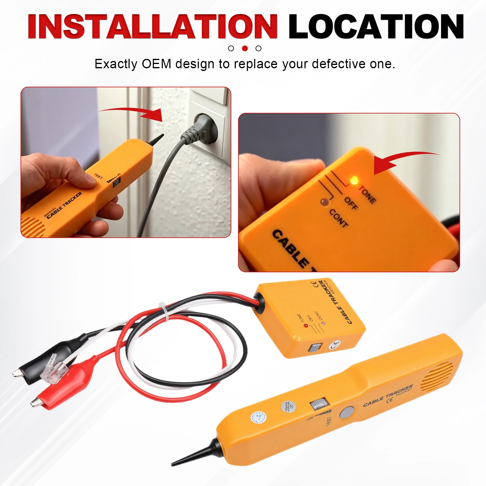 Wire Tracer Circuit Tester W/Tone Generator & Probe Kit for Test Circuit Continuity Cable Signal Locator Tester