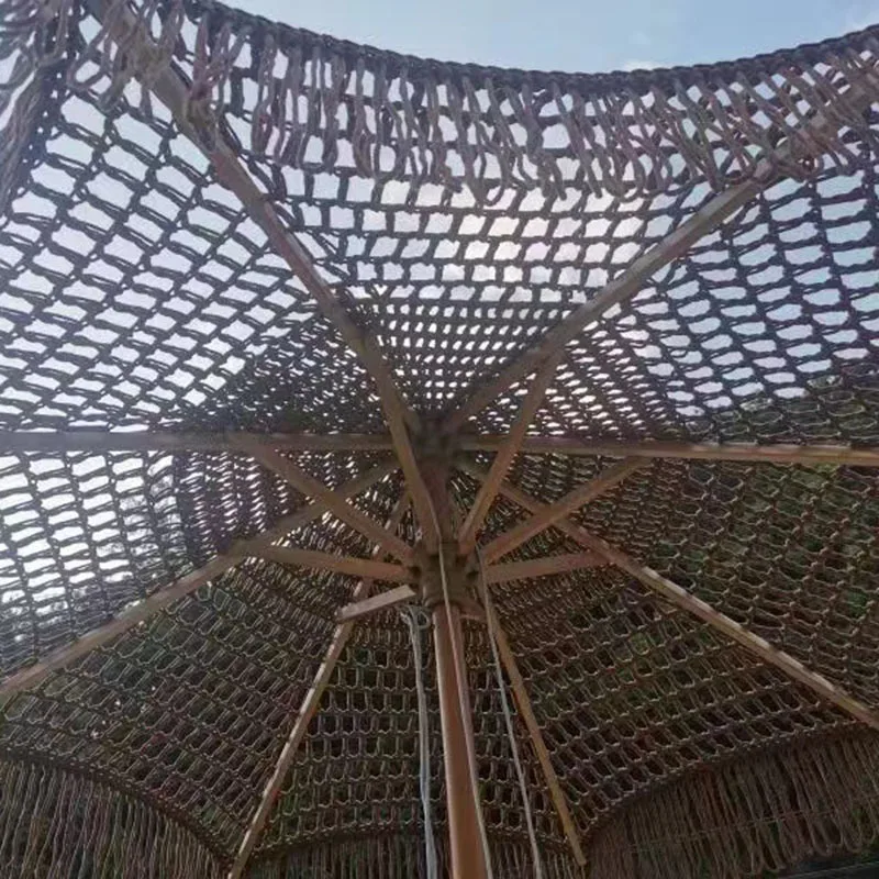 屋外パラソル 海辺のビーチ 編み込み模擬麦わらきのこ小屋