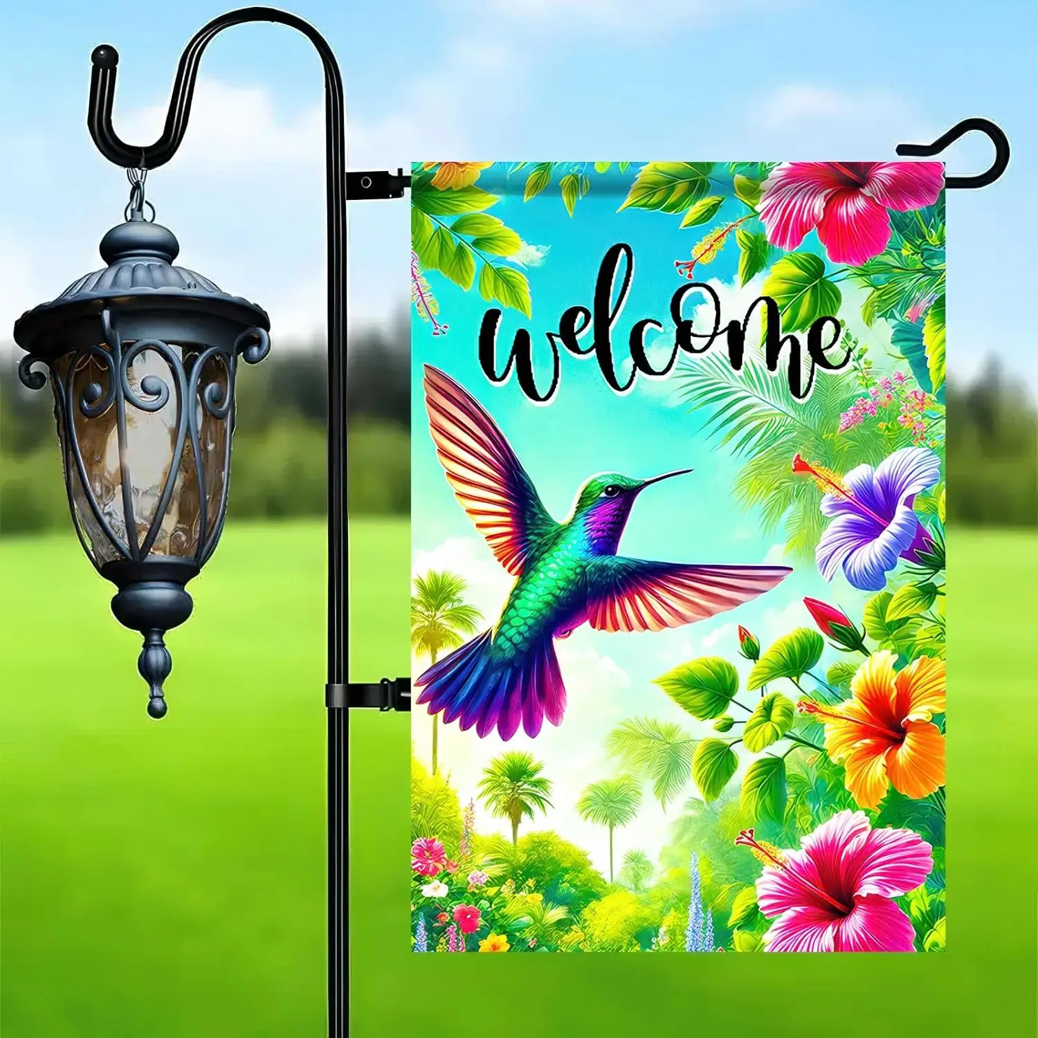 Welcome Spring Bird Garden Flag 12x18 Double Sided Colorful Birds Flowers Yard Flags Garden Yard House Flags Outside Outdoor llz