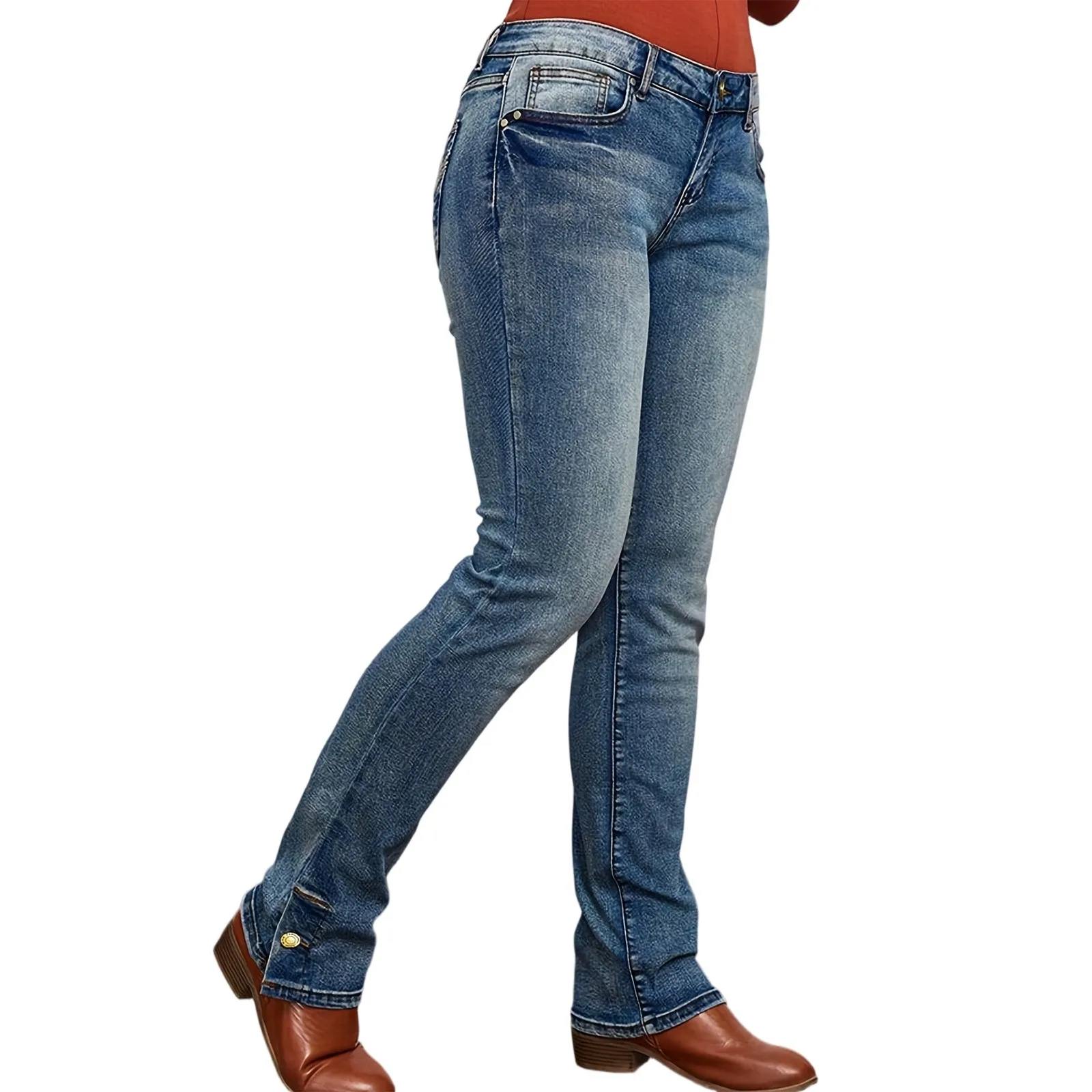 المرأة الكلاسيكية الدنيم السراويل أزياء خمر منخفضة الخصر نحيل الدينيم السراويل اليومية السببية تنوعا العصرية الشارع الشهير الجينز #4