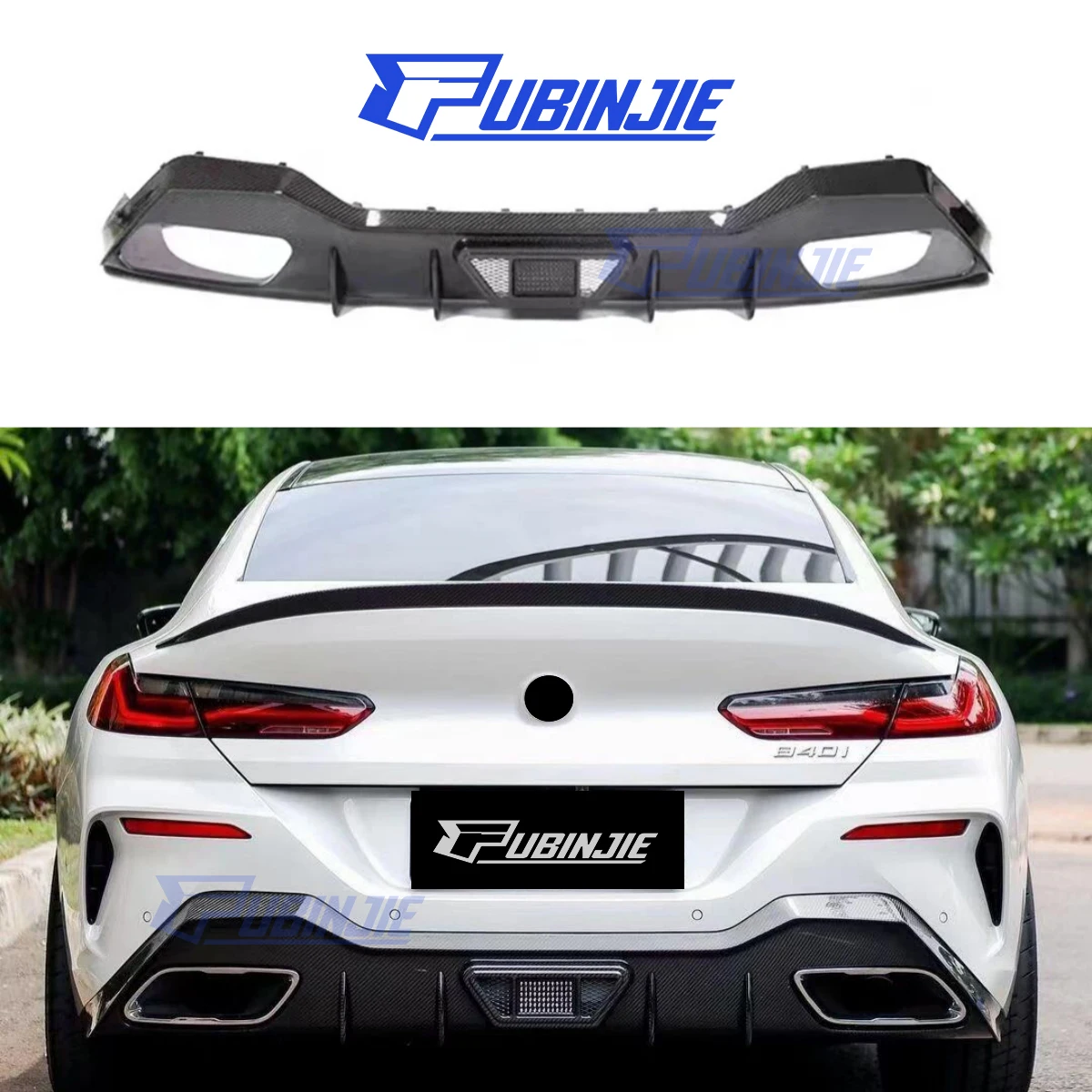 

AC Style Real Carbon Fiber Front Bumper Lip Splitter for BMW 8 Series G14 G15 G16 2019-2023 Carbon Fiber Front Lip