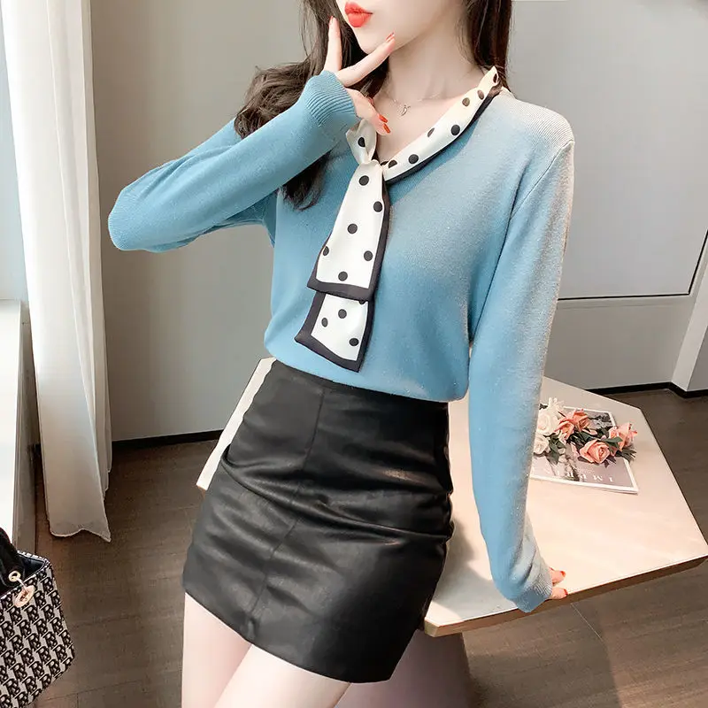 

Модные свитера с длинными рукавами для женщин осень-зима, универсальные темпераментные рубашки, топы-стримеры, пуловеры